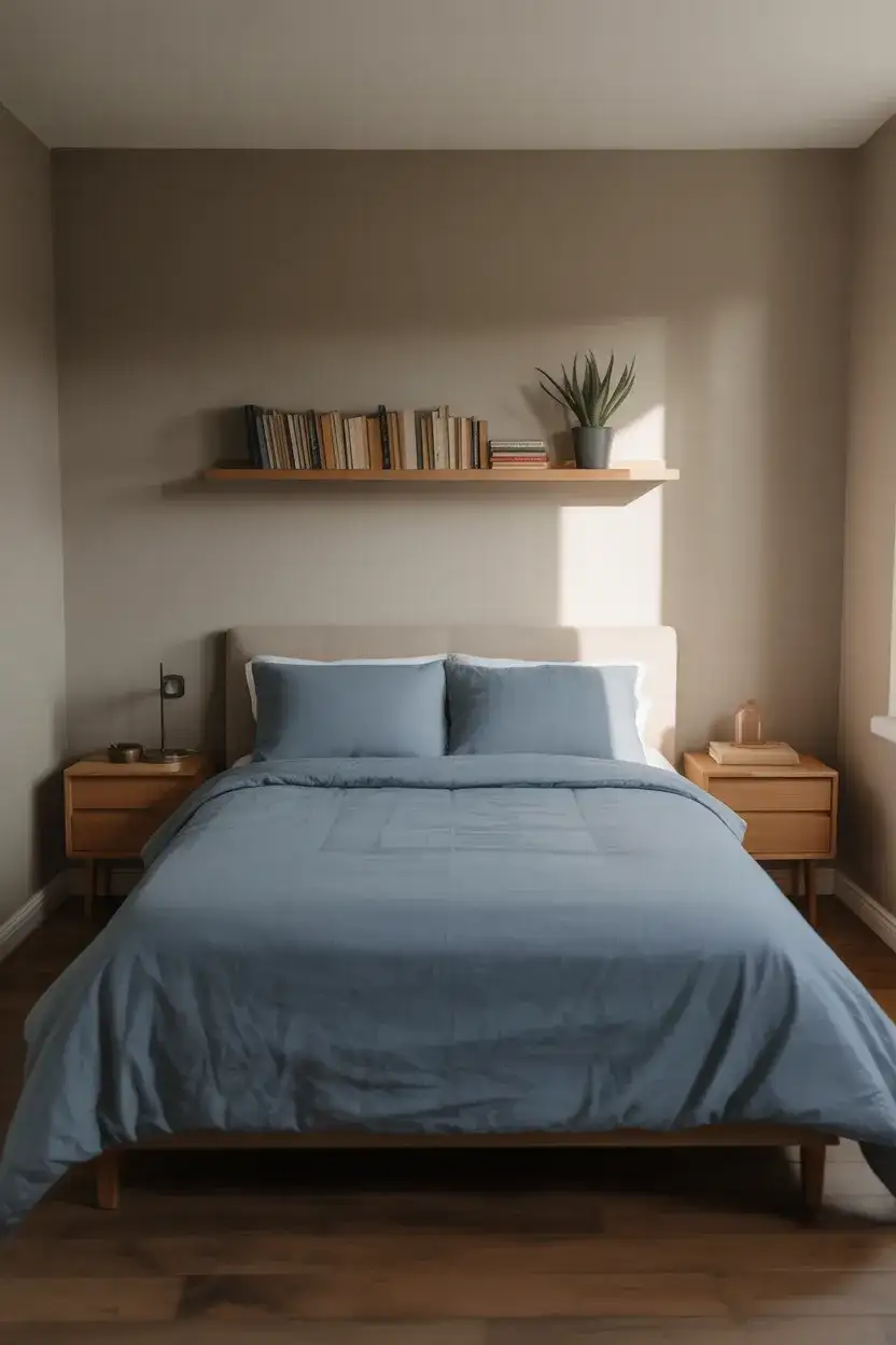 Simple Couples Bedroom with Shared Aesthetic 1
