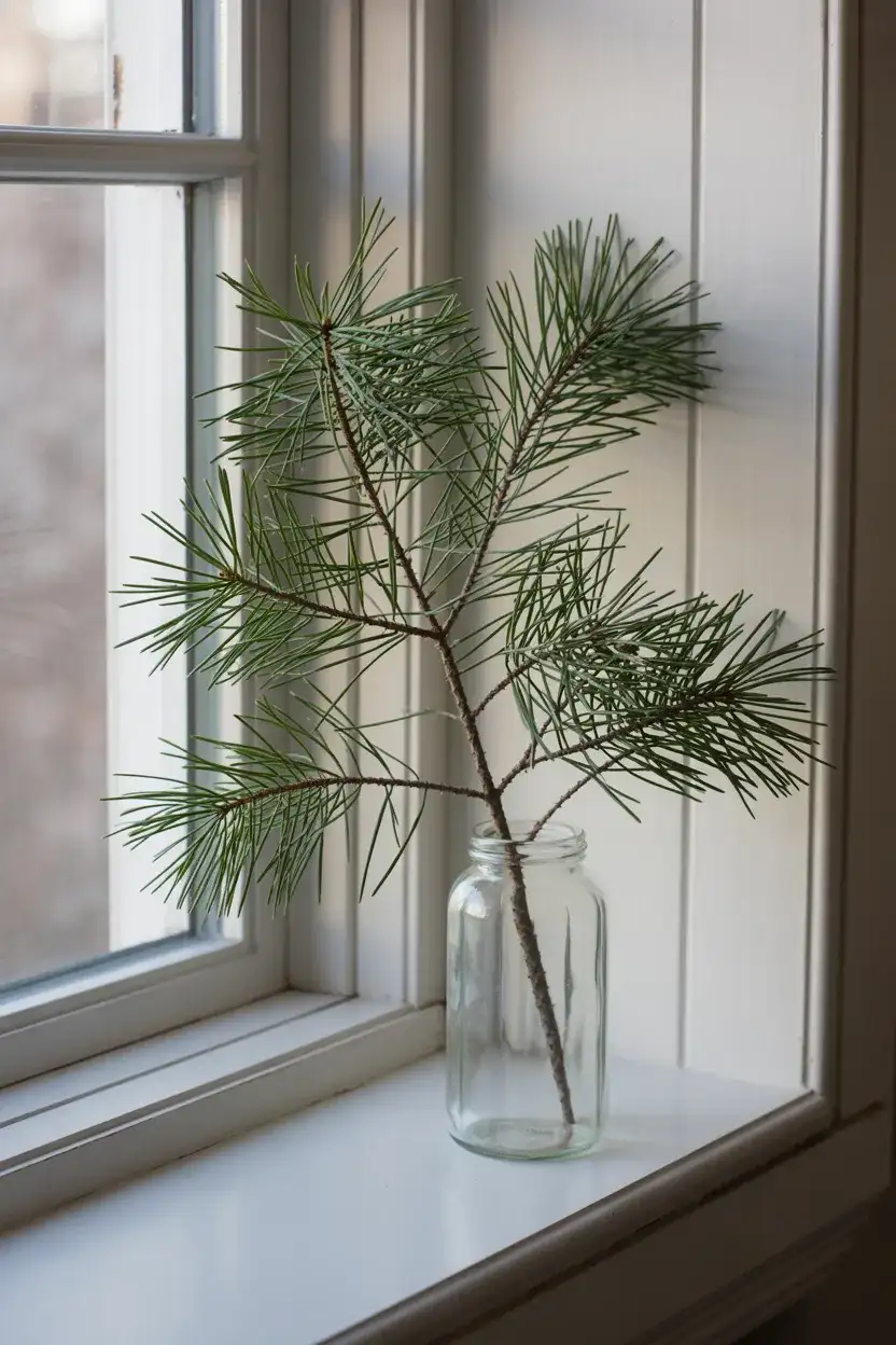 Simple Pine Branch in a Jar 2