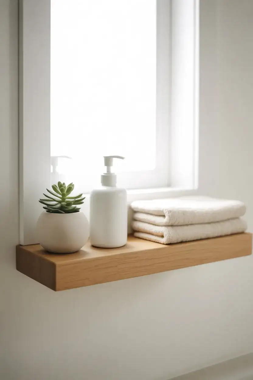 Simple Shelf Styling for a Clutter-Free Bathroom 1