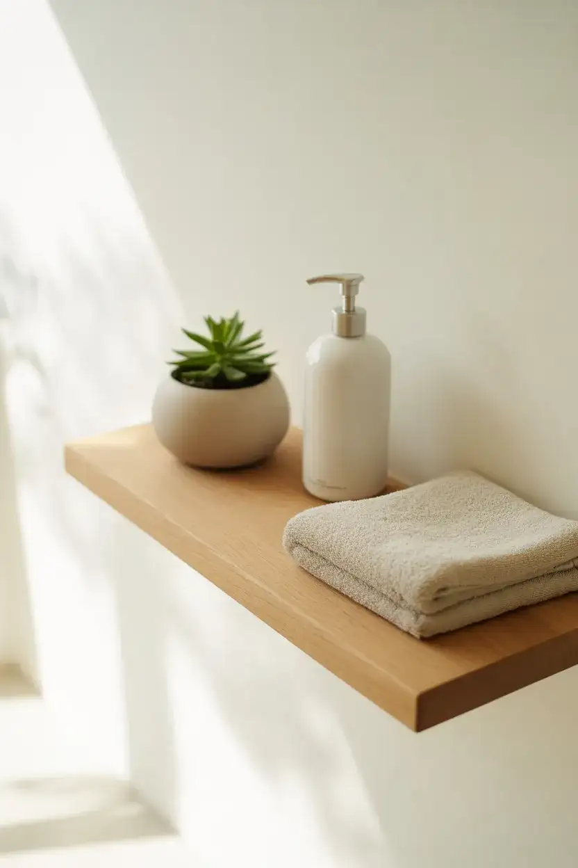 Simple Shelf Styling for a Clutter-Free Bathroom 2