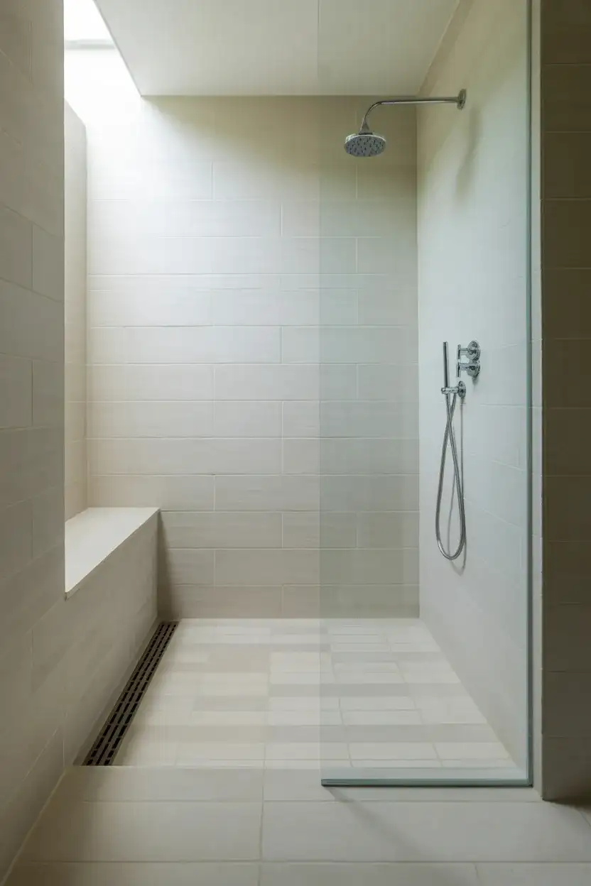 Small Bathroom Walk-In with Linear Drain 1