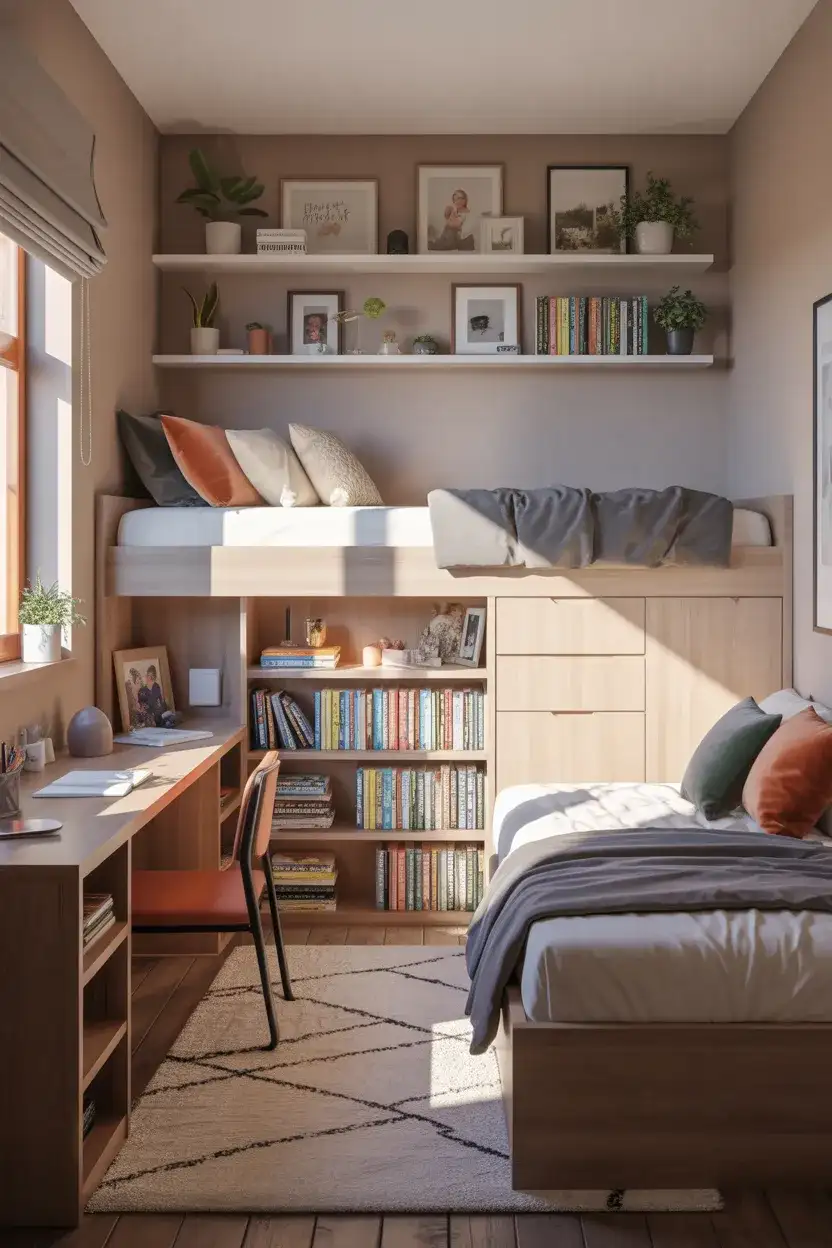 Small Room Loft Bed for Teenagers 1