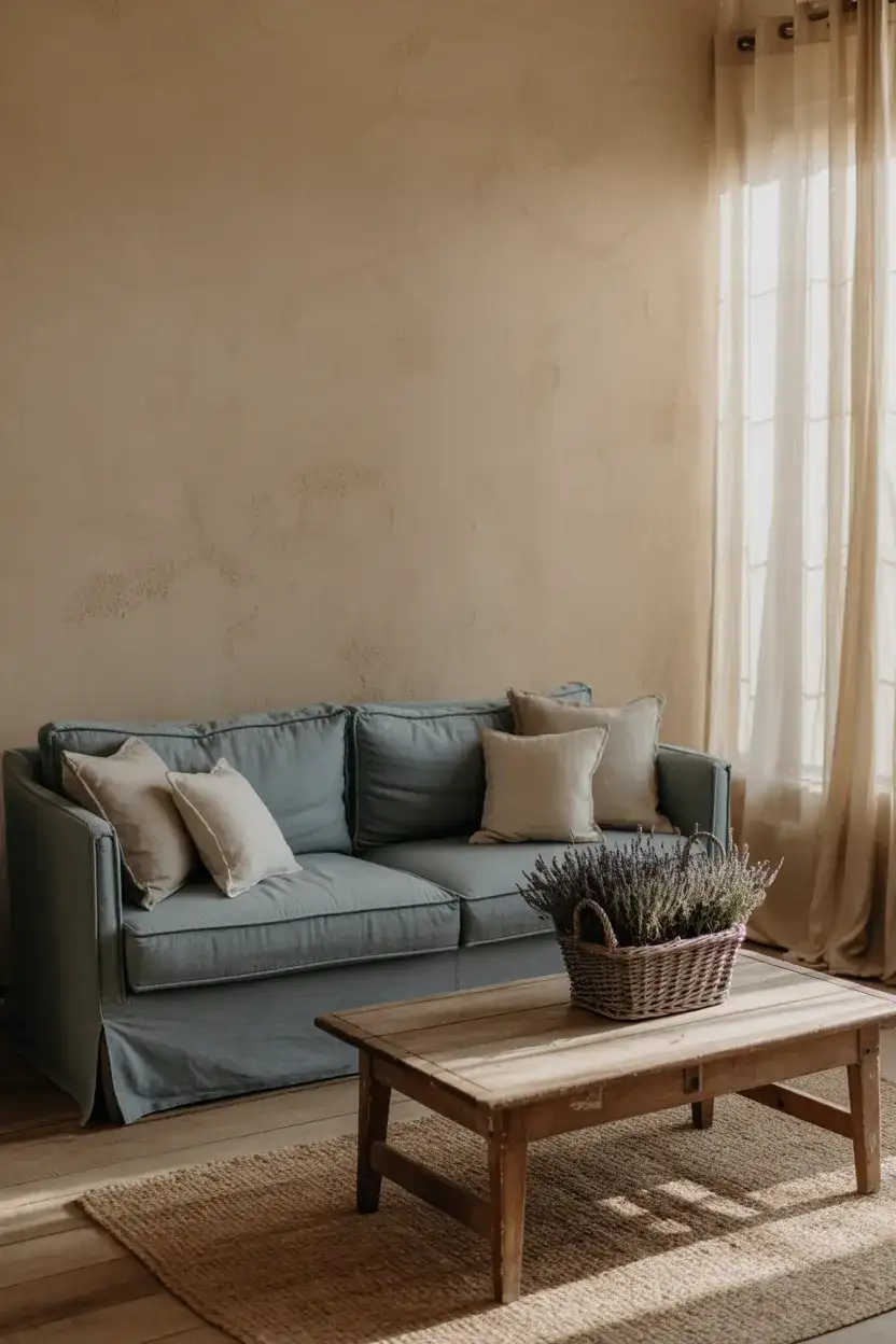 Soft Blue Linen Living Room 1