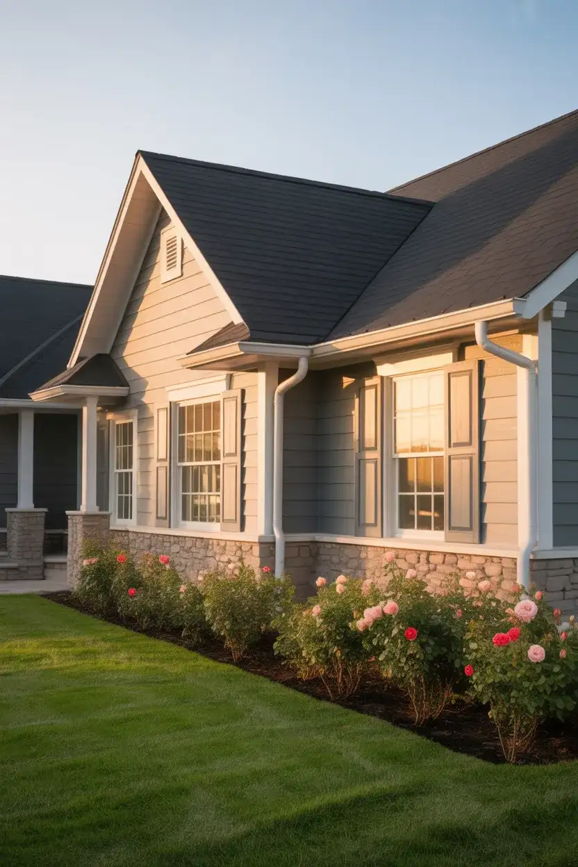 Soft Gray with White Windows and Warm Undertones 1