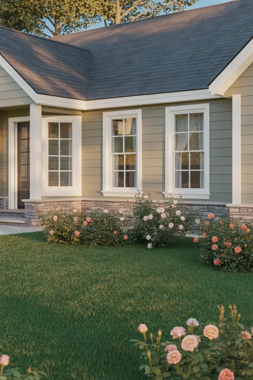 Soft Gray with White Windows and Warm Undertones 2