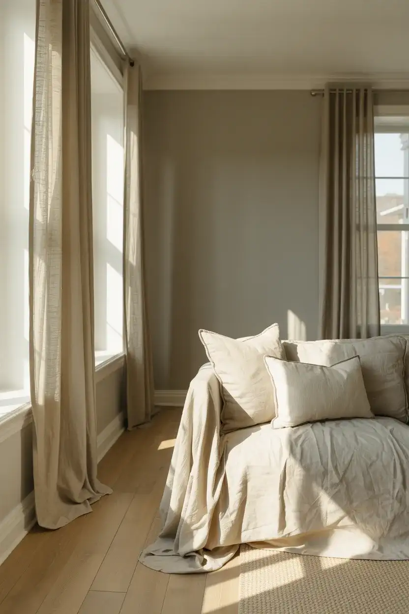 Soft Grey Walls with Warm White Accents 2