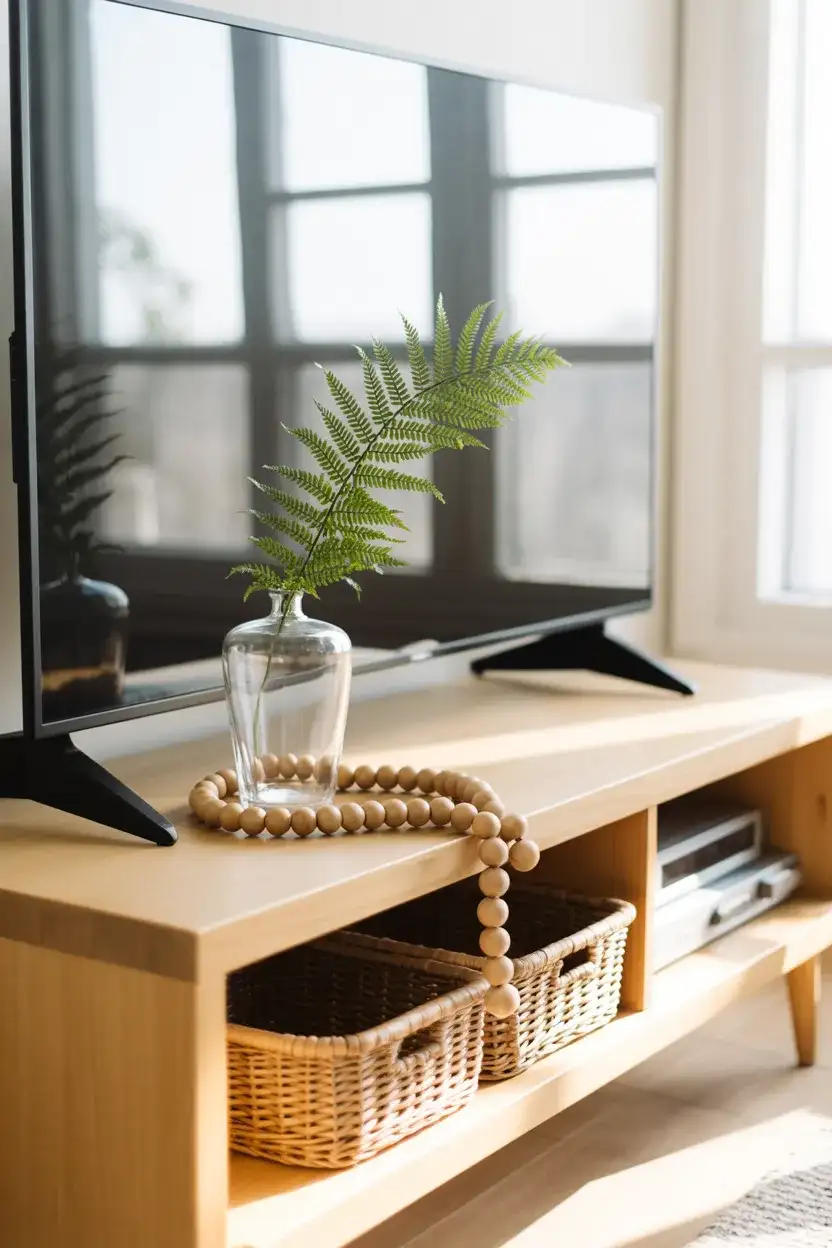 Spring Console Refresh With Greenery and Light 2