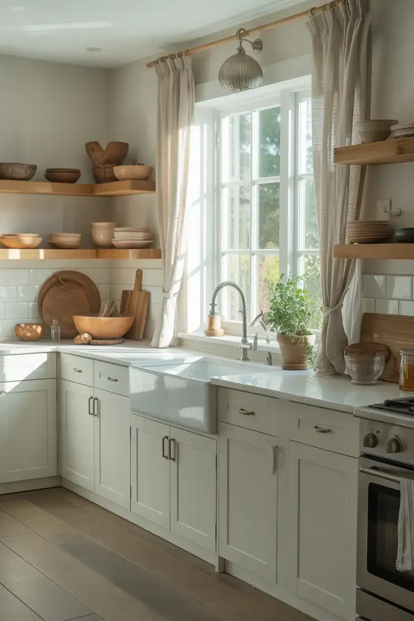 Sun-Bleached White Shaker Kitchen 1