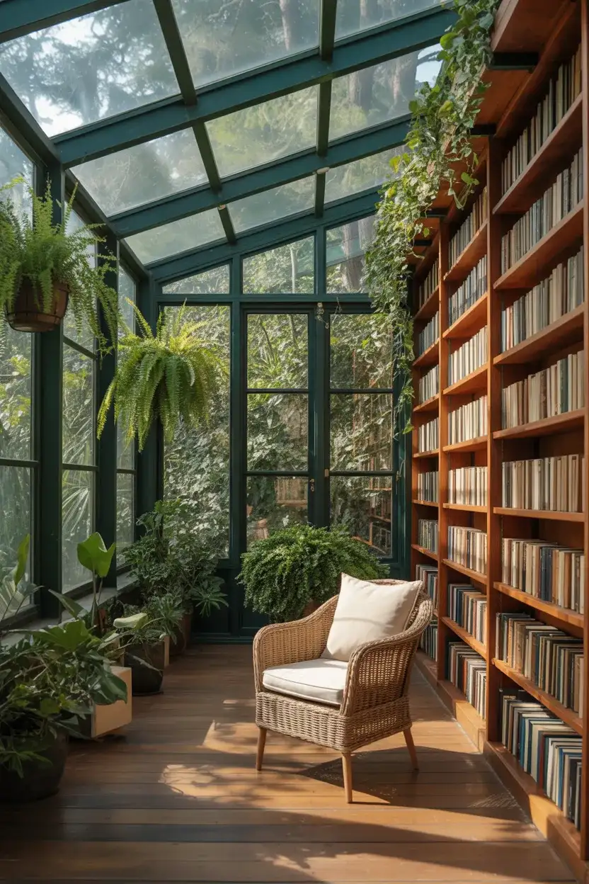 Sunlit Conservatory Library 1