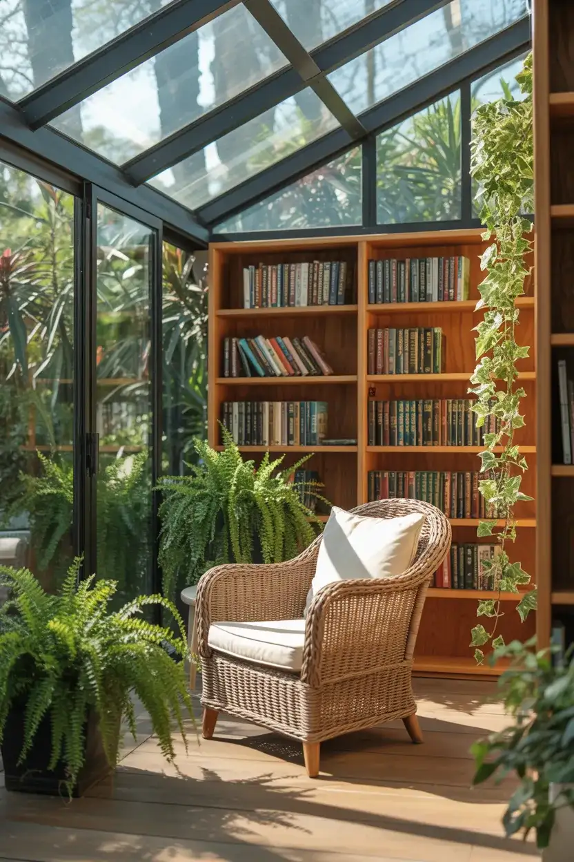 Sunlit Conservatory Library 2