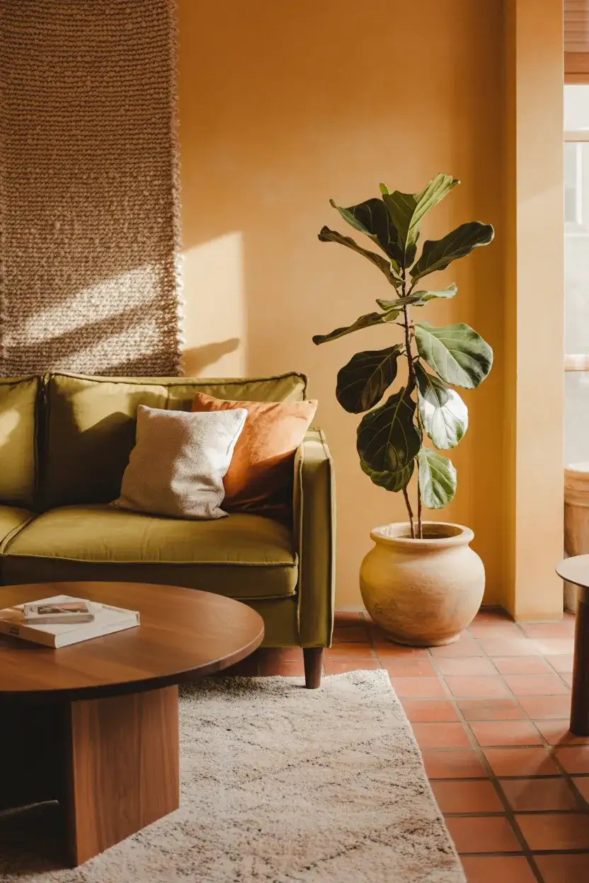 Terracotta and Olive Living Room 1