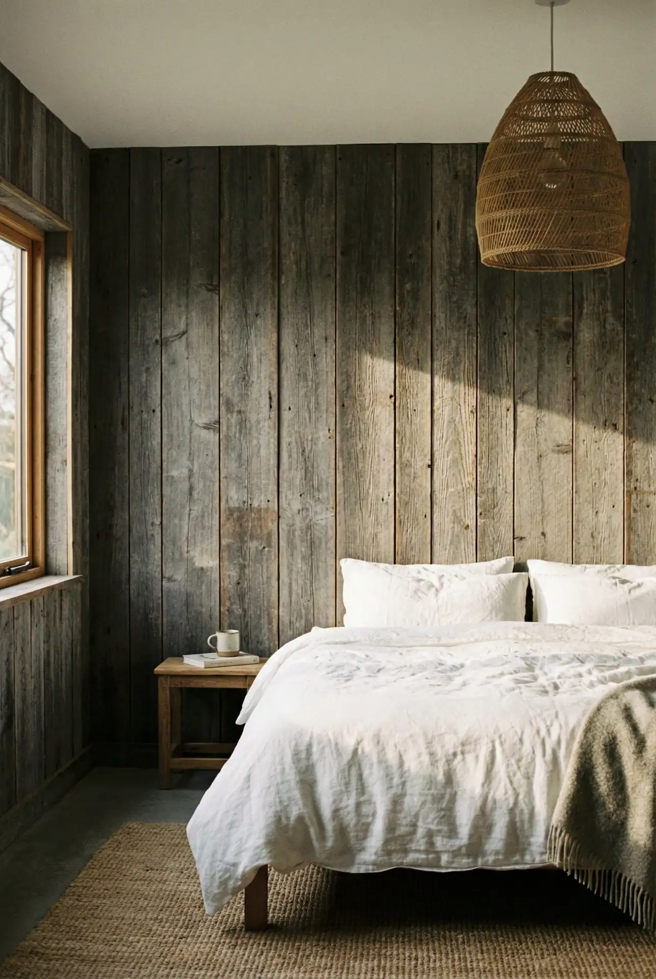 Textured Wall Treatment with Wood Planks 1