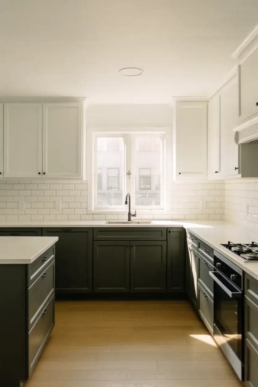 Two Tone Black Lower White Upper Cabinet Scheme 2