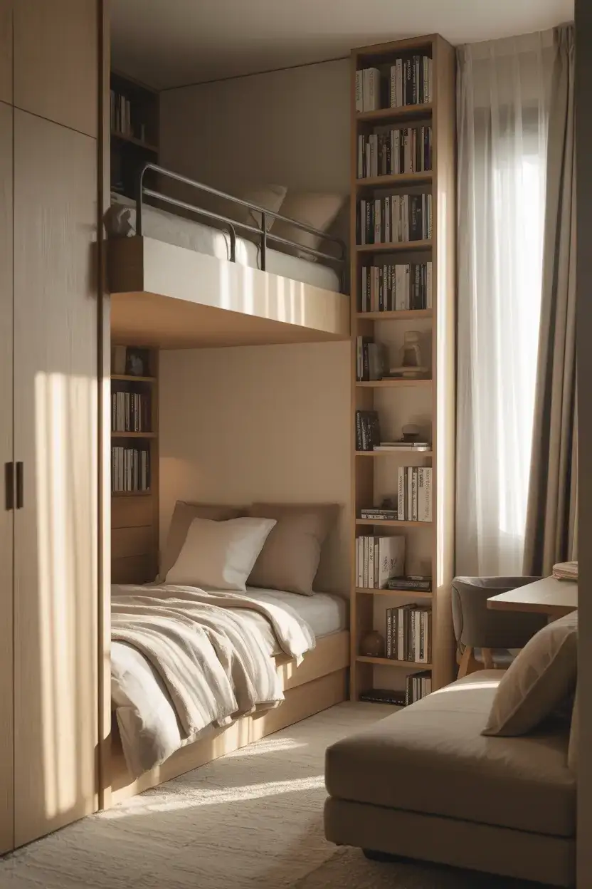 Very Small Bedroom Maximized with Vertical Space 1
