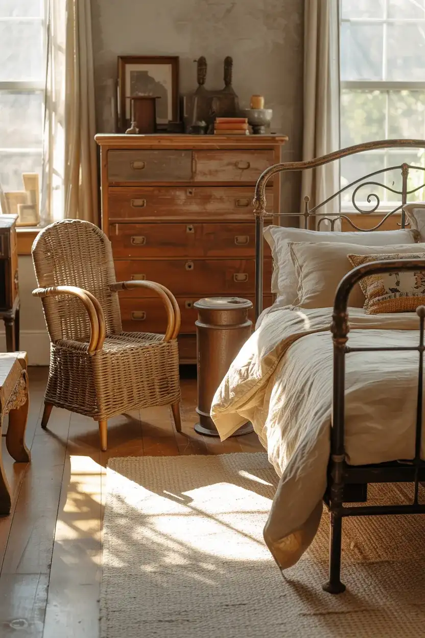 Vintage Furniture Mix in a Rustic Bedroom 2