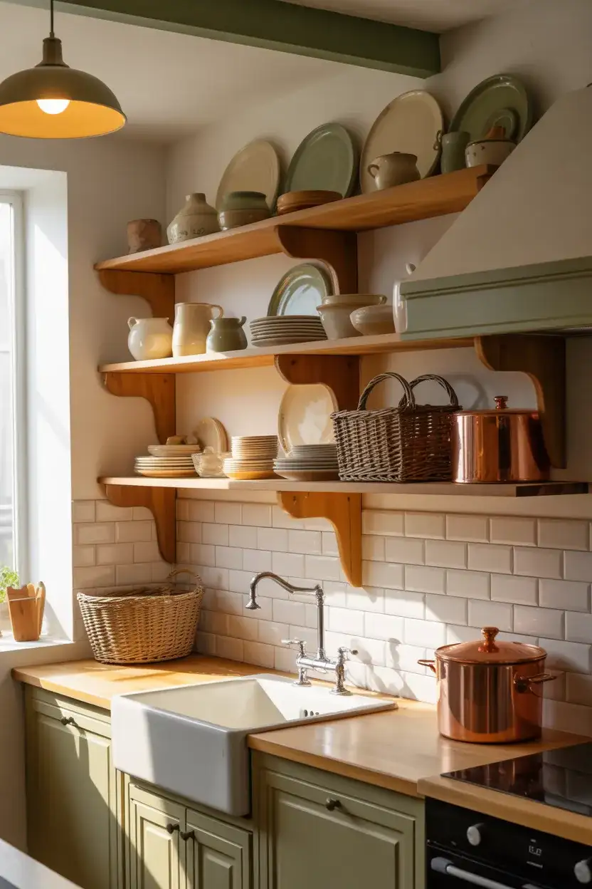 Vintage Kitchen with Open Shelving 2
