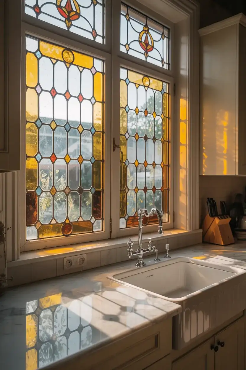 Vintage Stained Glass Panel Insert 1