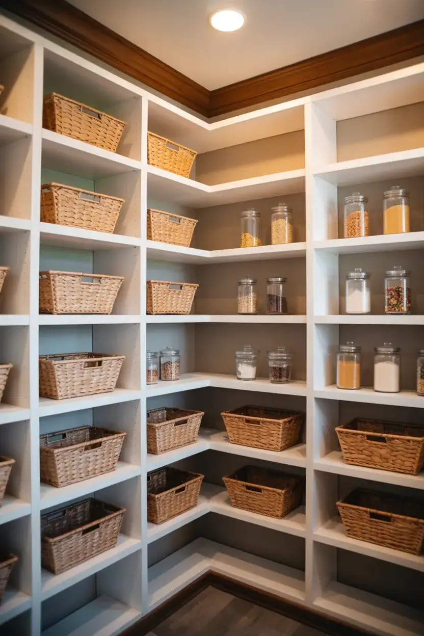 Walk-In Corner Pantry with Custom Shelving 2