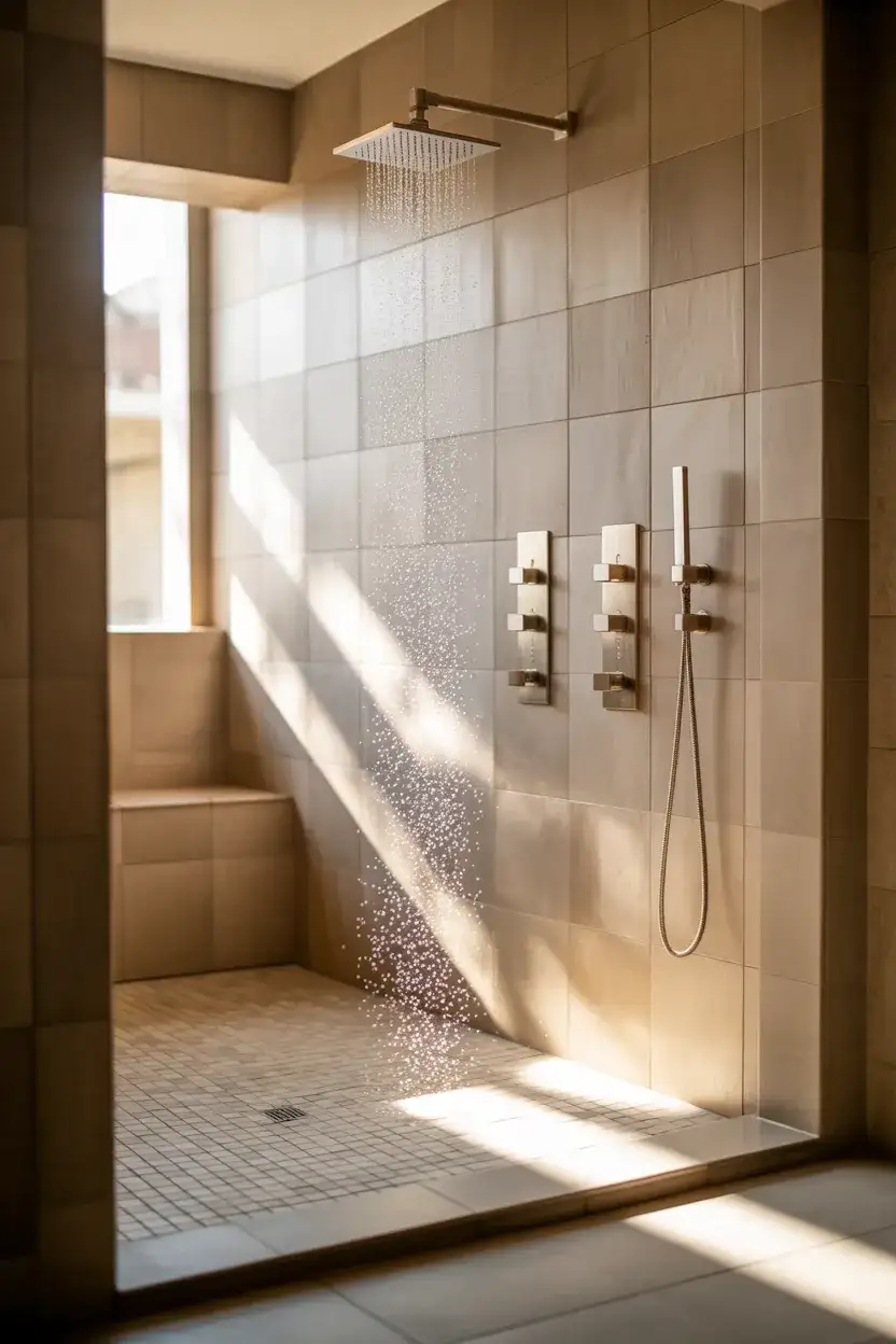 Walk-In Shower with Floor-Level Entry and Radiant Heat 2