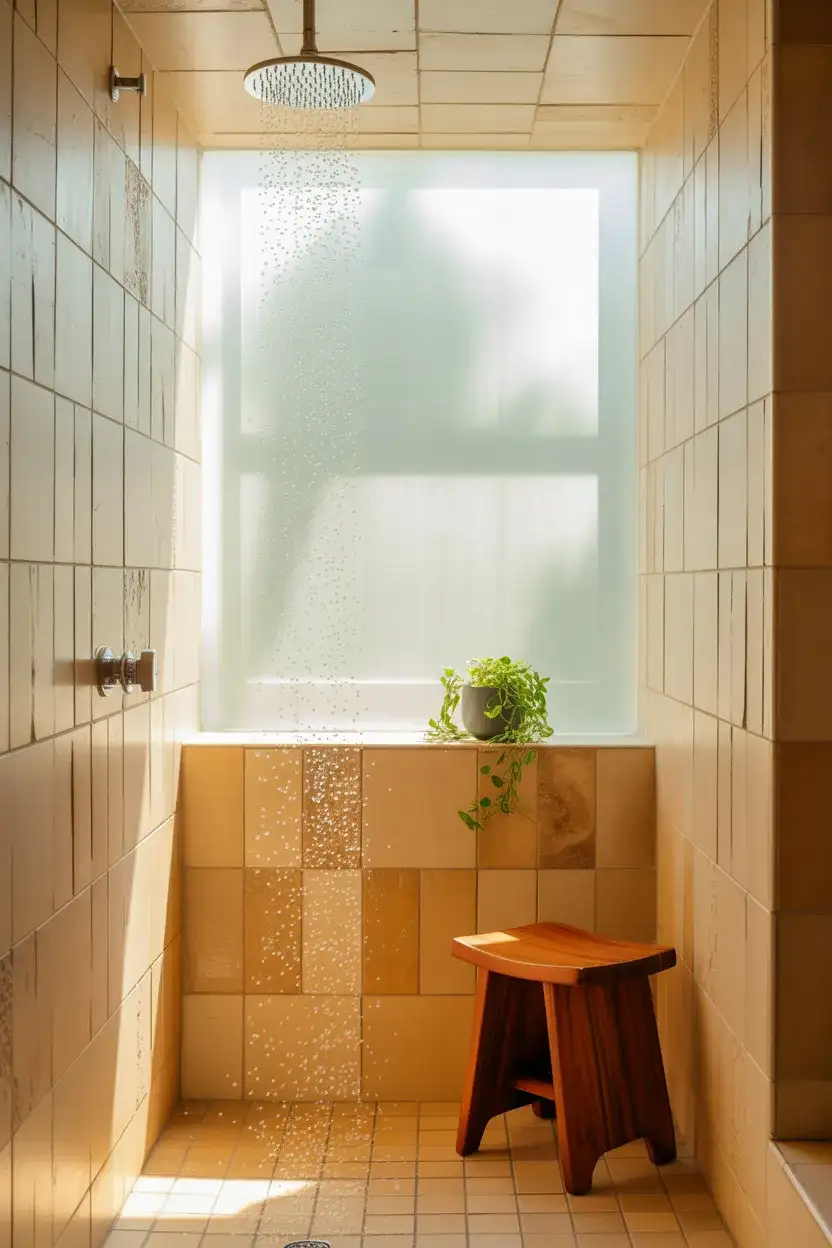 Walk-In Shower with Window and Natural Light 1