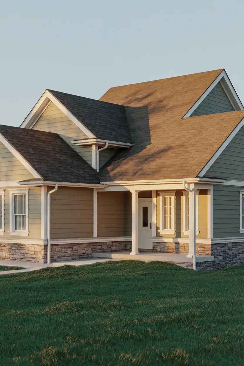 Warm Gray with Brown Roof 2