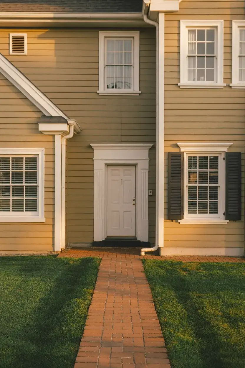 Warm Taupe with Crisp White Trim 2