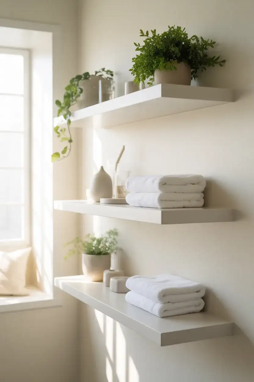 White Bathroom Shelf for a Bright, Clean Look 1