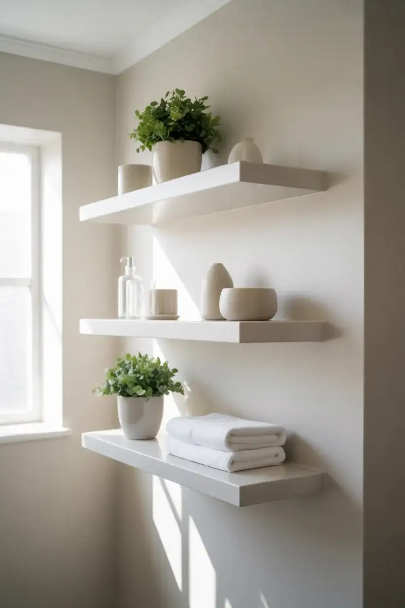 White Bathroom Shelf for a Bright, Clean Look 2