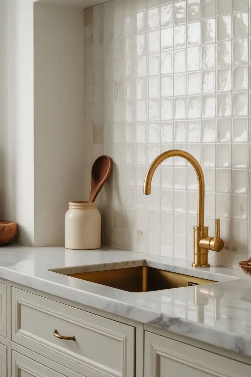 White Kitchen Backsplash Ideas with Texture 1
