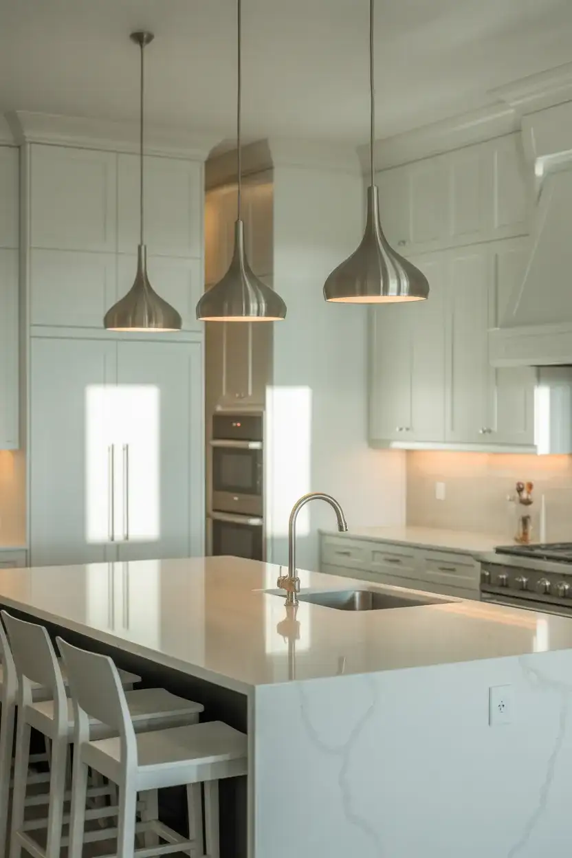 White Kitchen Island as a Focal Point 1