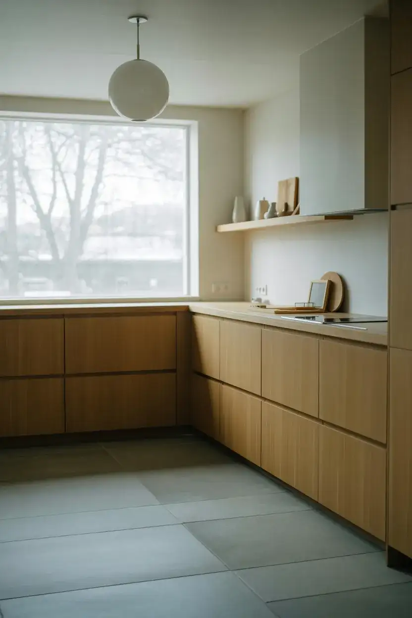 White Oak Cabinets With Grey Floor 1