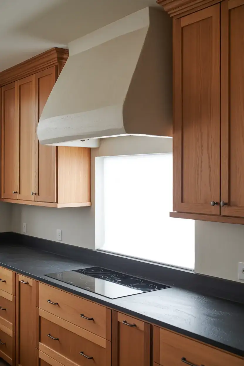 White Oak Cabinets With Slim Shaker Profile and Dark Counters 2