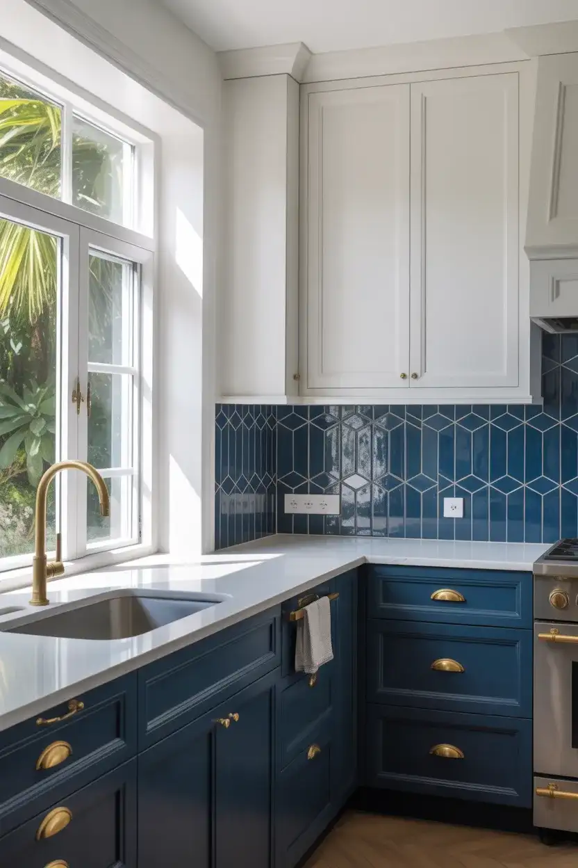 White and Blue Kitchen Harmony 1