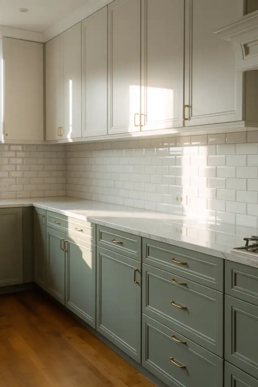 White and Sage Green Kitchen Serenity 1