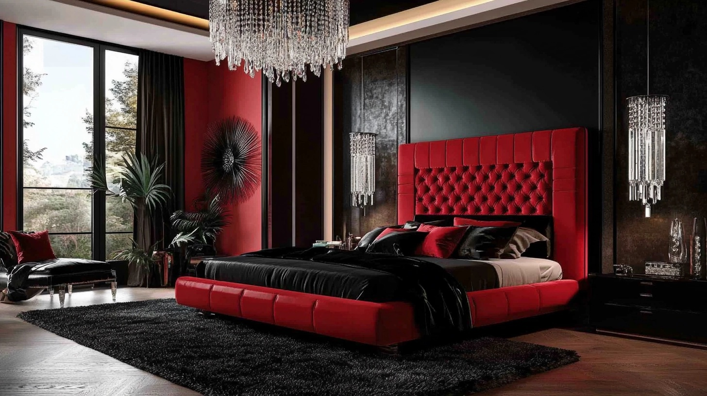 31 Luxury Red and Black Bedroom Design Ideas - A House in the Hills