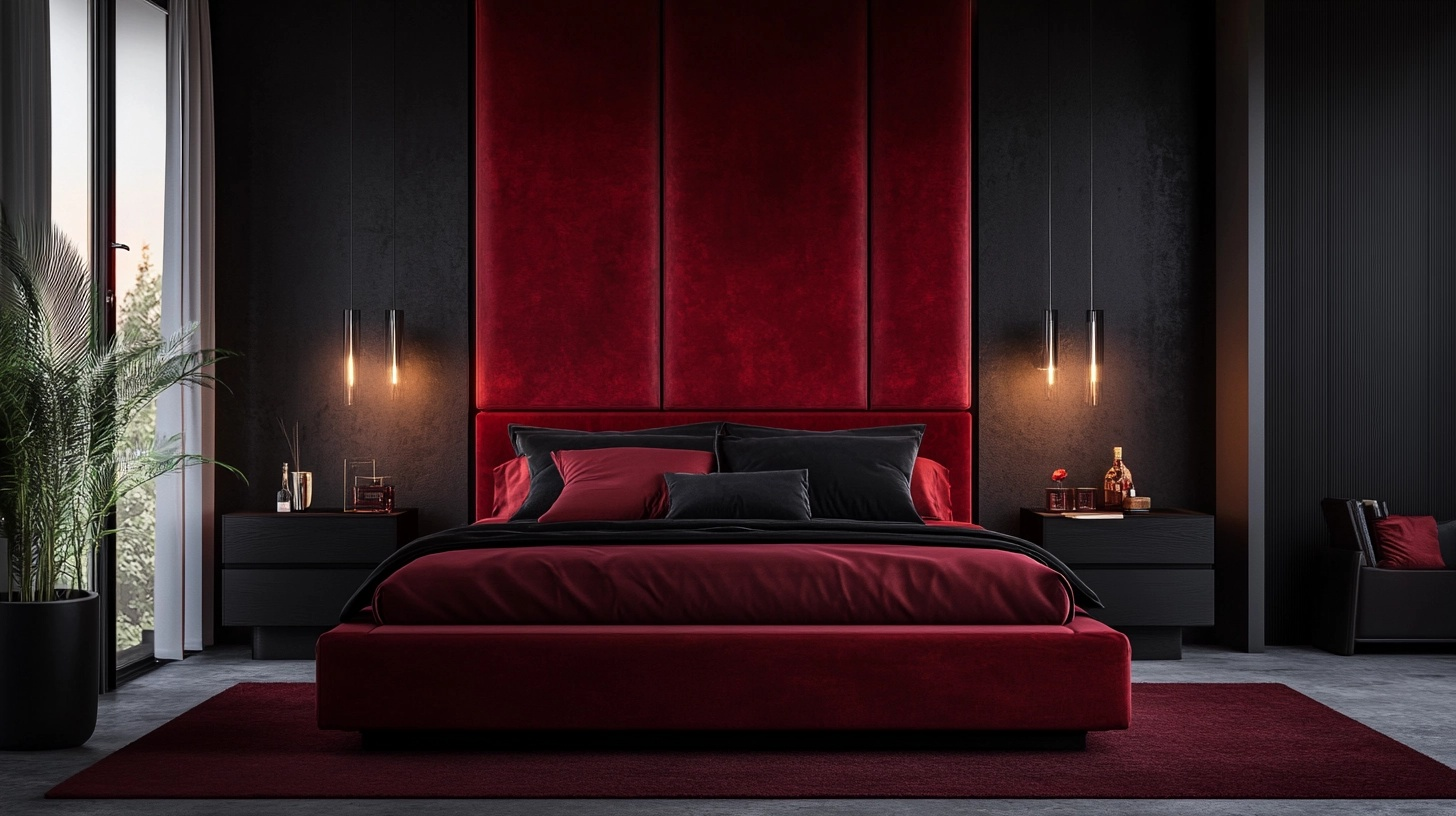 31 Luxury Red and Black Bedroom Design Ideas - A House in the Hills