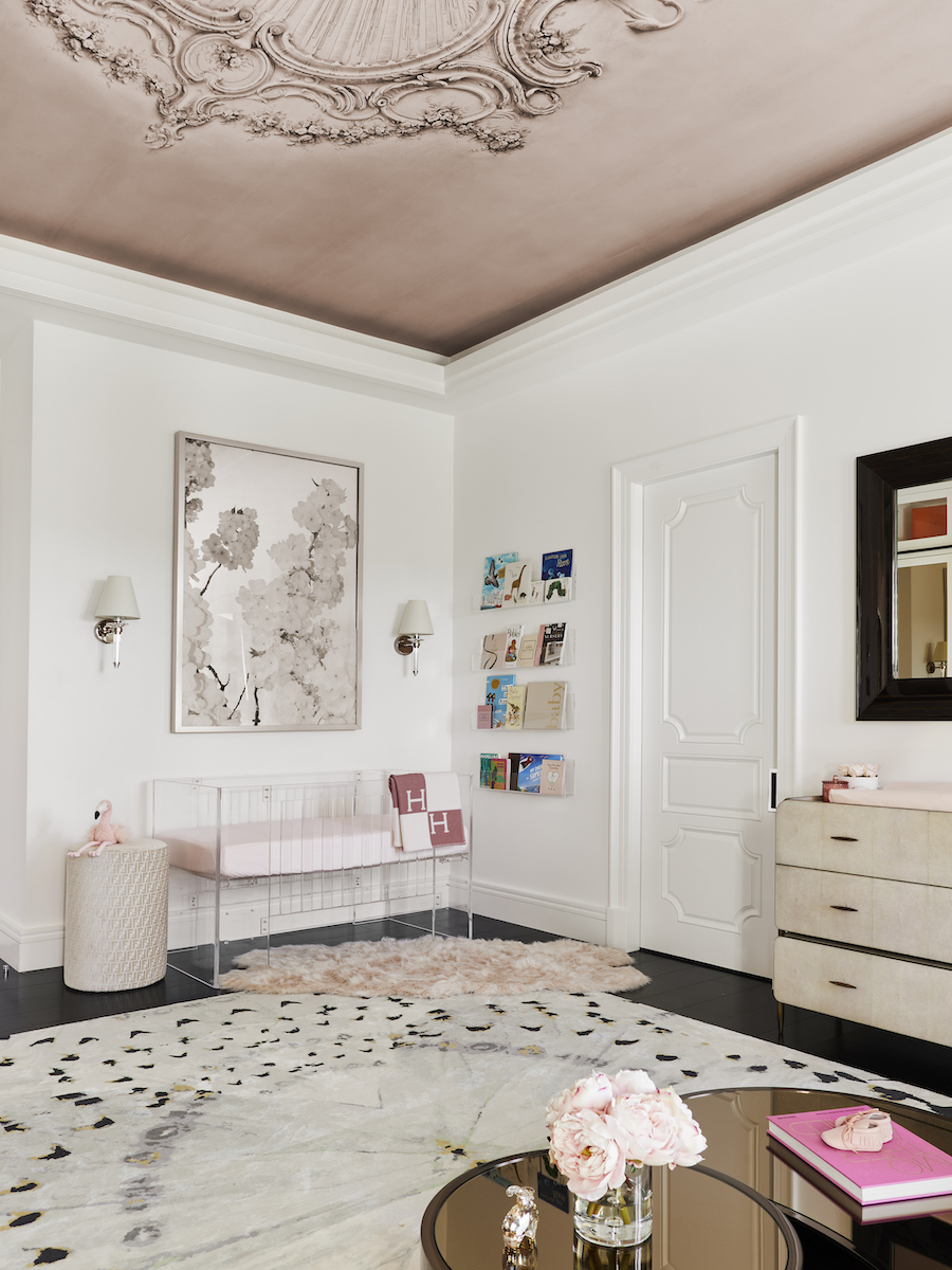 A Modern Luxury Girl's Nursery (and Lounge!) - Little Crown Interiors