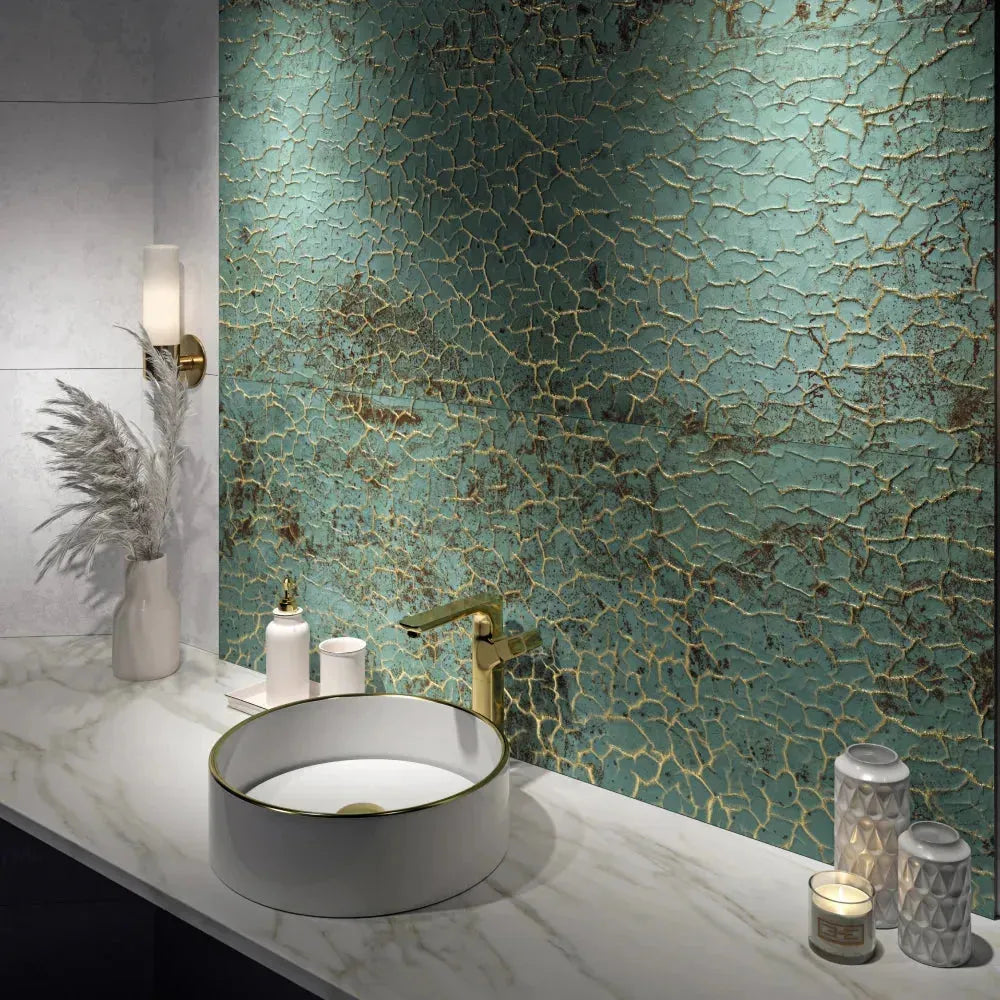 Antique Green Gold 18x48 Matte Ceramic Tile – Aloft Tiles