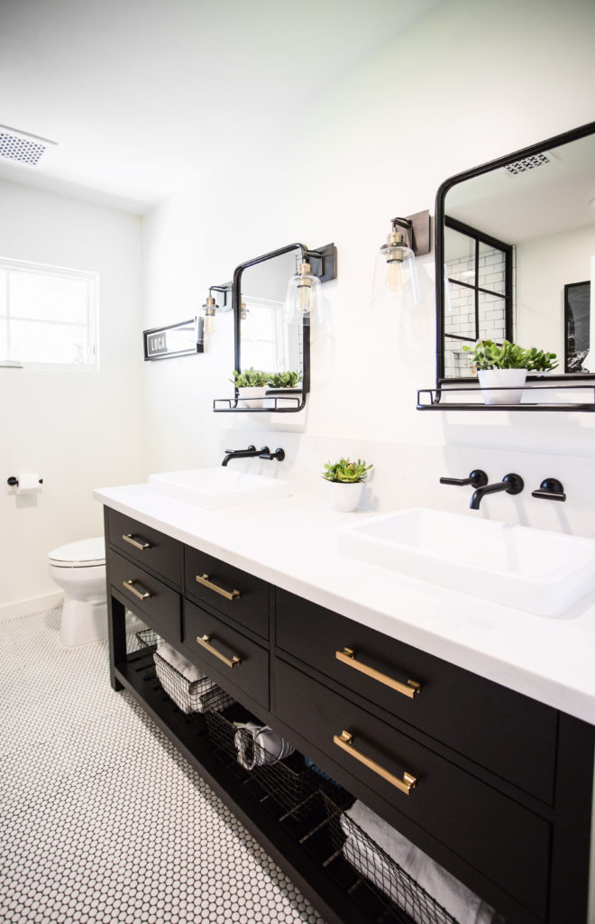 Black and White Bathroom for Our Boys - to have + to host