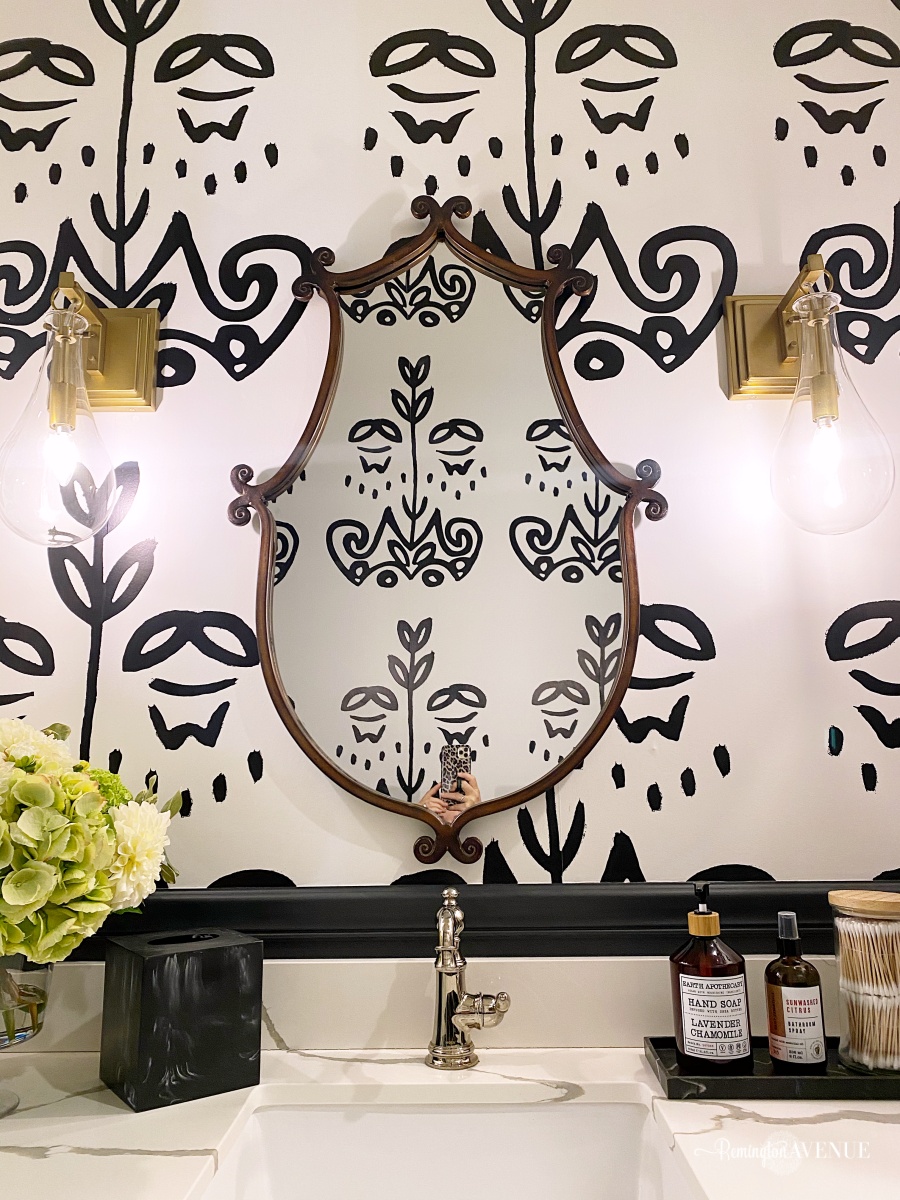 Black & white powder room reveal - Remington Avenue