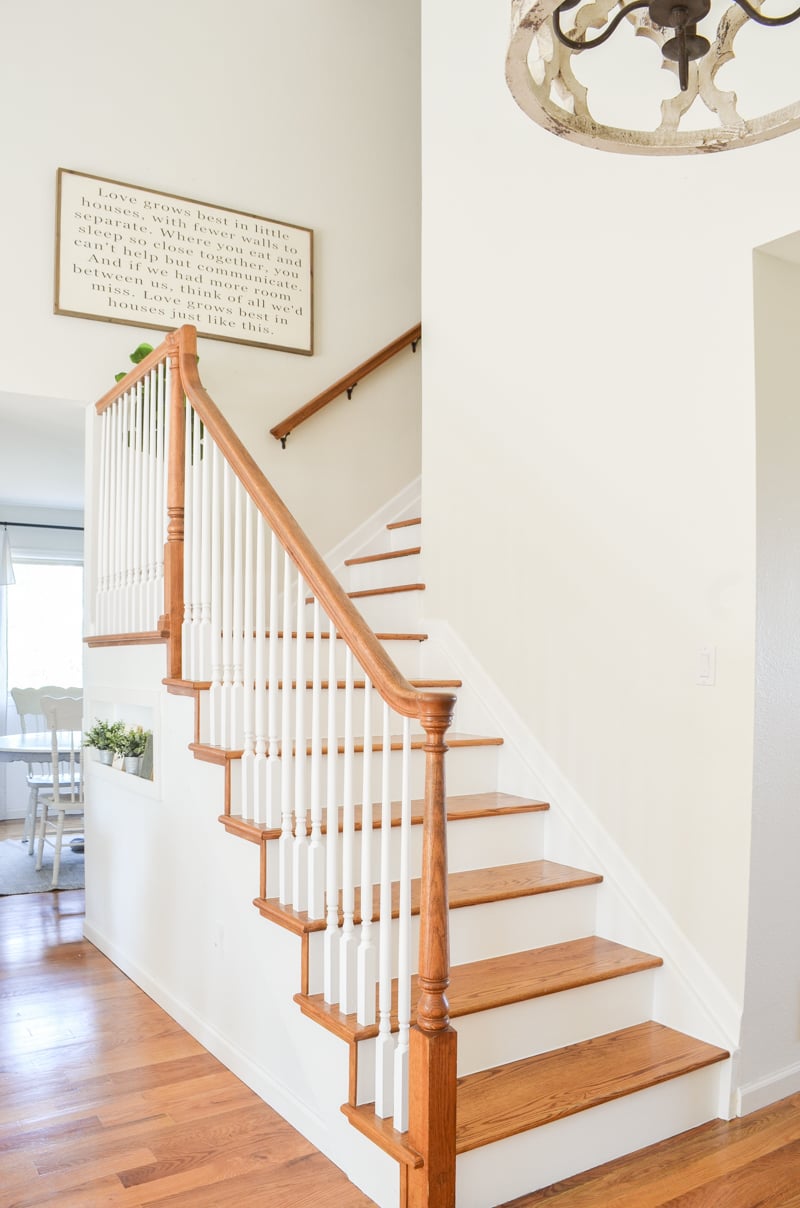 Farmhouse Style Staircase Makeover - Sarah Joy