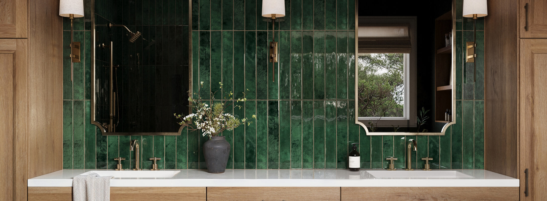 Green Bathroom Tile | Shower, Floor & Wall
