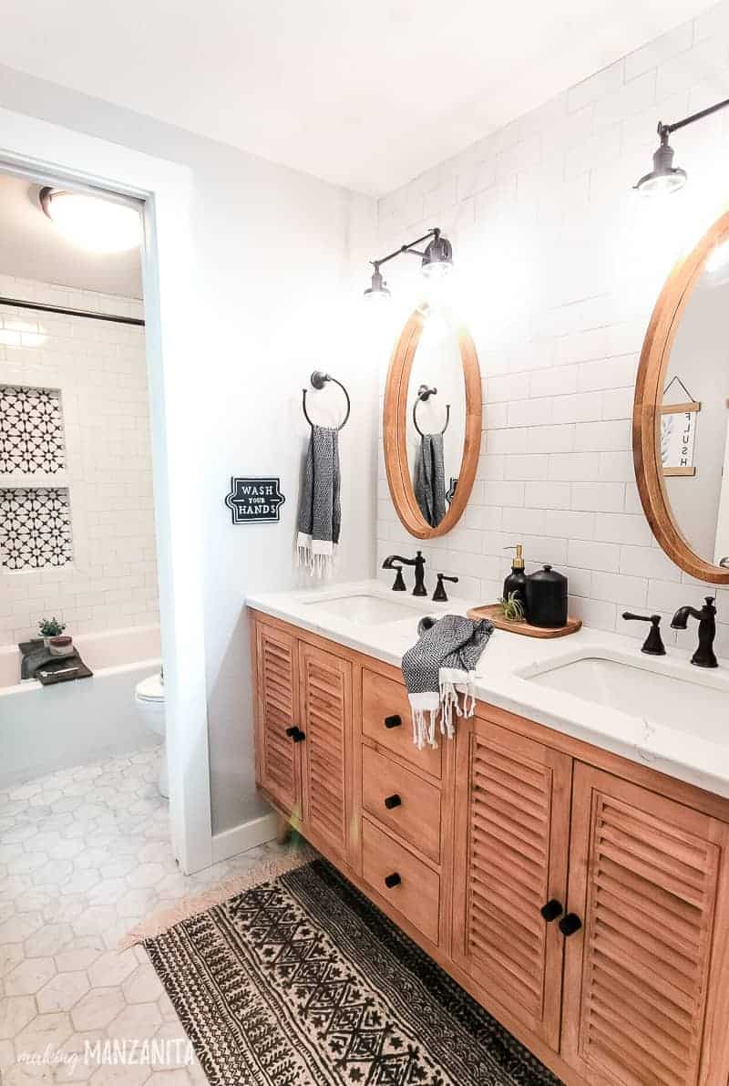 Modern Boho Farmhouse Bathroom Reveal! | Making Manzanita