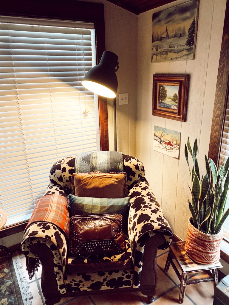 My dad's Ralph Lauren inspired cabin in the woods office