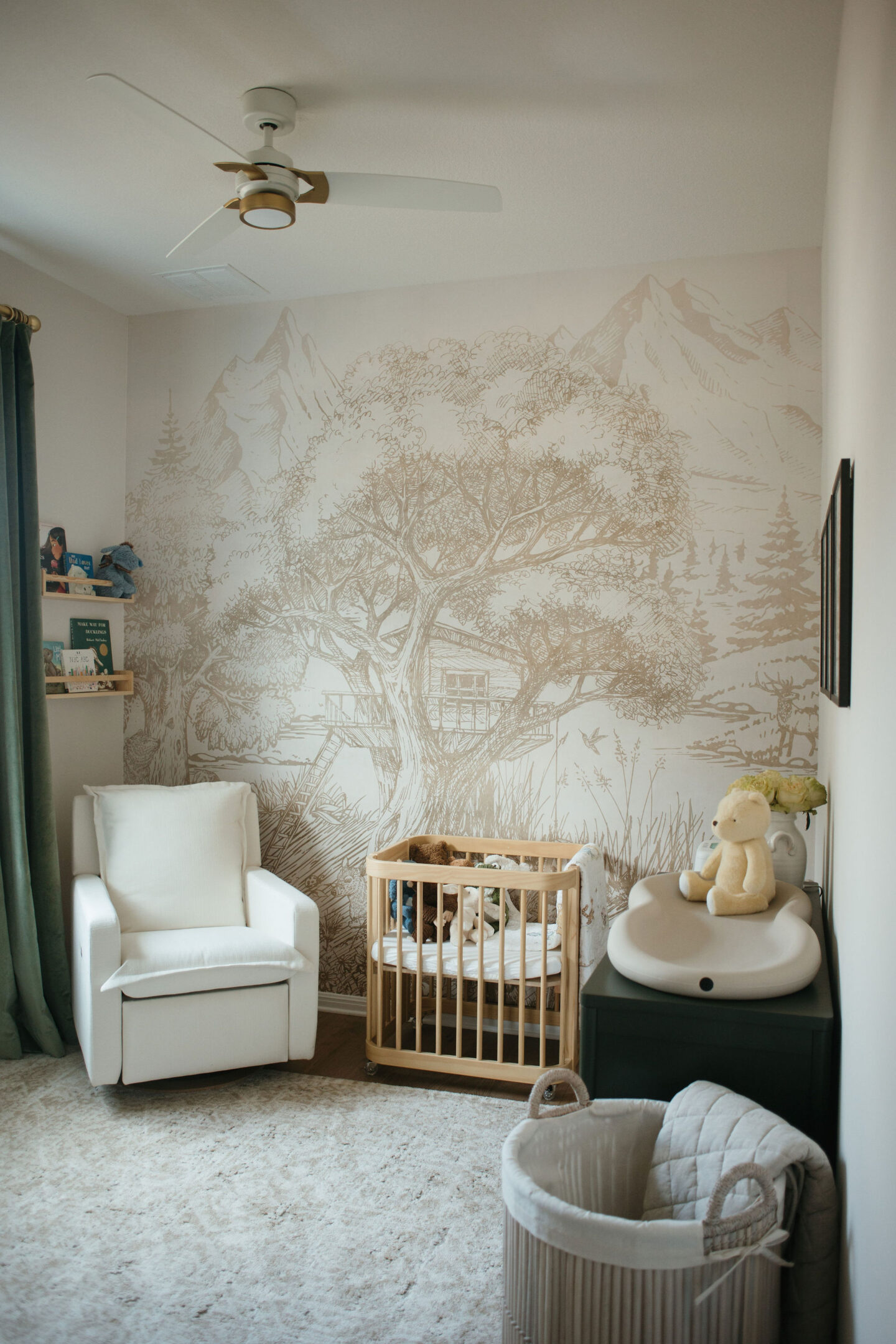 Our Nursery Reveal – Storybook + Neutral Winnie The Pooh Forest Theme for Baby Girl - with love caila