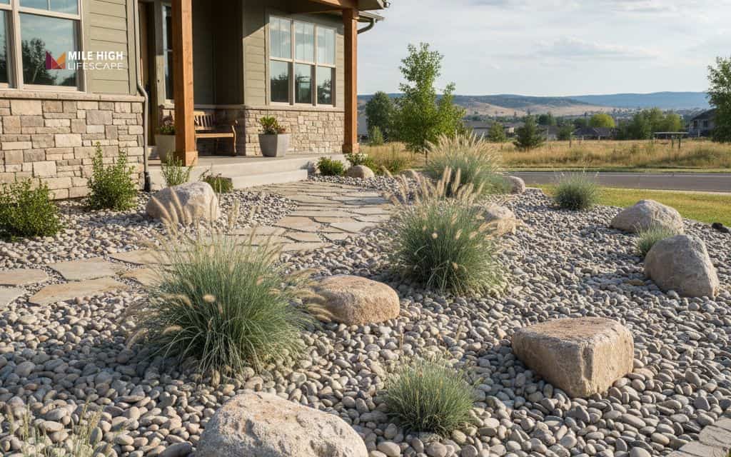 21 Easy Landscape Designs with River Rock for Denver Gardens