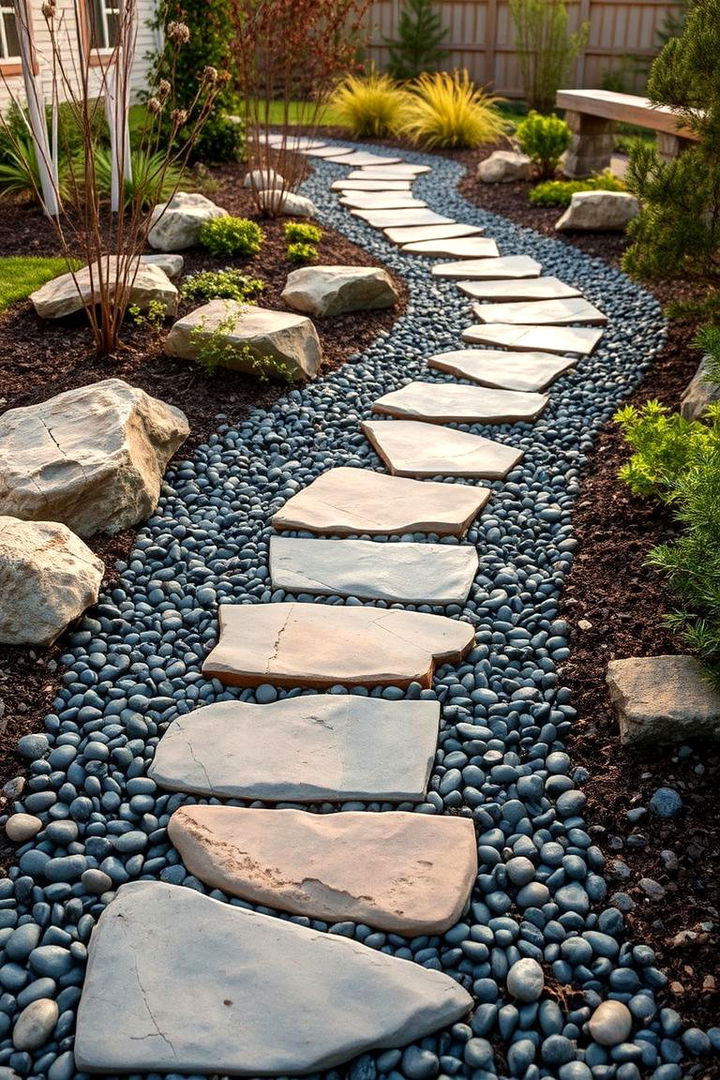 22 Black River Rock Landscaping Ideas for Striking Garden Accents - Lost At E Minor