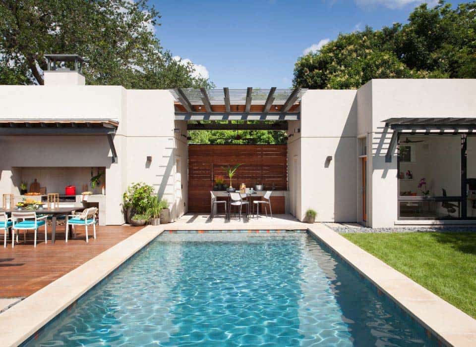Backyard oasis in Austin with fabulous outdoor living spaces