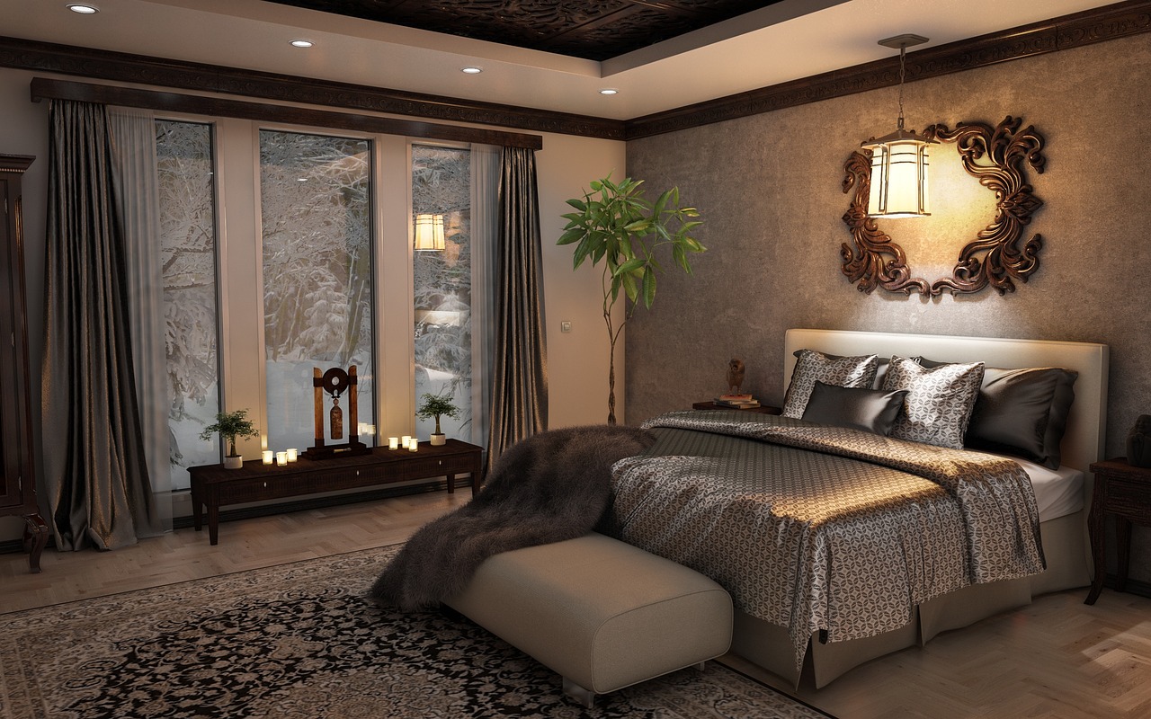 bedroom, interior, design, wallpaper hd, beautiful wallpaper, full hd wallpaper, style, indoors, luxury, desktop backgrounds, living, lifestyle, cozy, windows wallpaper, decor, modern, window, winter,