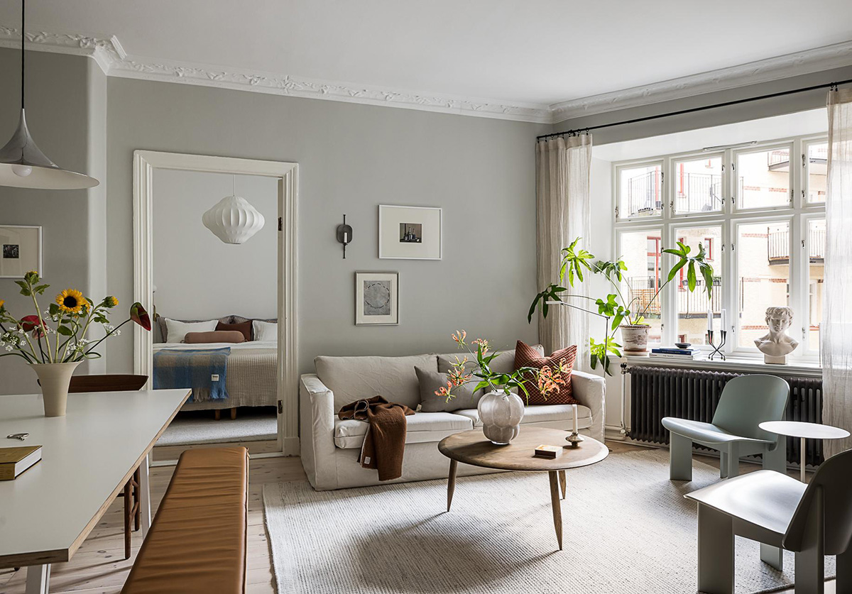 Bright one-bedroom apartment in Gothenburg with walk-through living room (55 sqm) 〛 ◾ Photos ◾ Ideas ◾ Design